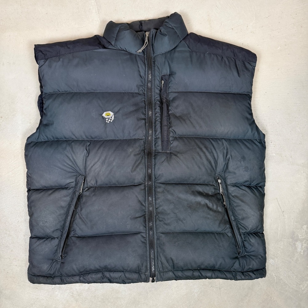 Mountain Hardwear Mens Black Down Puffer Vest Ripstop Full Zip Large OM0515